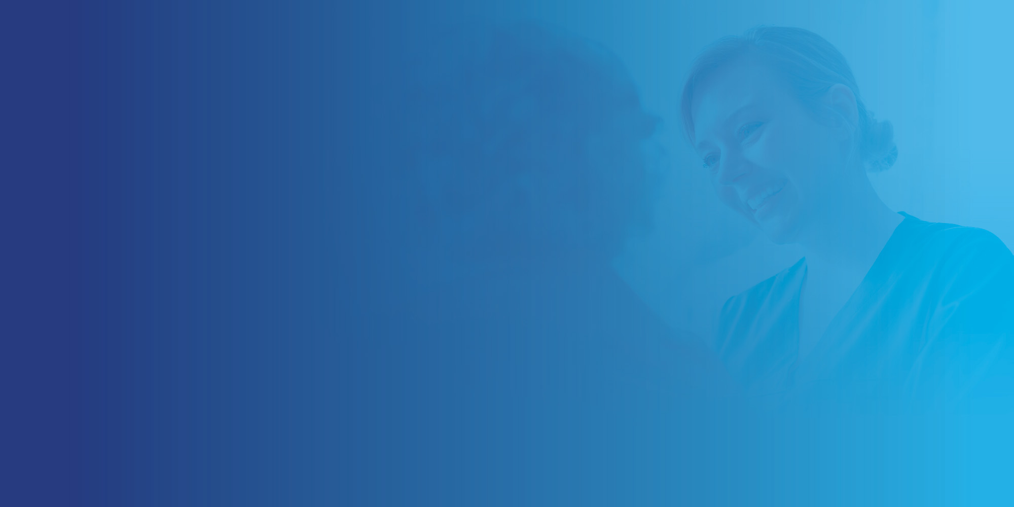 Woman Smiling with blue gradient